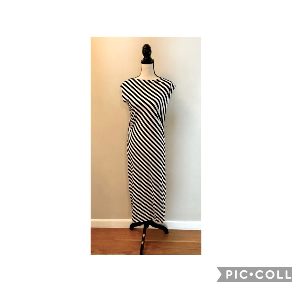 Gap midi dress, navy & white stripe